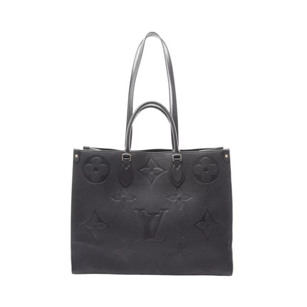 Louis Vuitton On The Go Monogram Empreinte Noir Black Tote Bag Leather Black